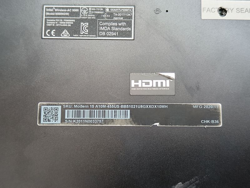 MSI Modern 15 A10M (i5-10210H, 16Gb, 256Gb) laptop_00039 фото
