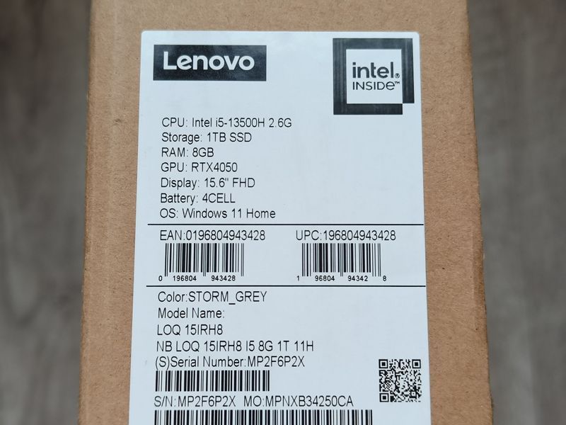 Lenovo LOQ 15IRH8 (Intel i5-13500H, 16GB, 1TB, RTX 4050 6GB) (82XV0095US) laptop_lenovo_loq фото
