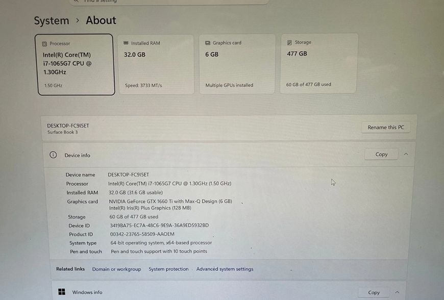 Microsoft Surface Book 3 (Intel Core i7-1065G1, 32GB, 512GB, GTX 1660 TI 6GB) laptop_microsoft_15_1660 фото