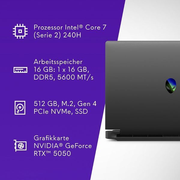 Alienware 15 Gaming (Intel Core 7 240H, 16GB, 512GB, RTX 5050 8GB) laptop_alienware_15_5050 фото